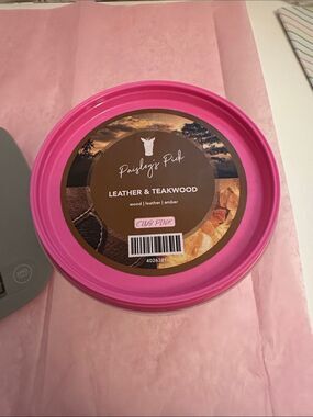Pink Zebra Club Pink Leather & Teakwood Wax Melt Tin - Bright Pink Lid